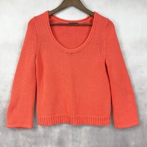 J Crew Womens Chunky Knit Sweater Size S Scoop‎ Neck Preppy Dopamine Casual